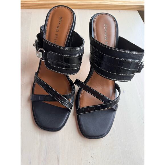 Donald Pliner black buckled retro ERICA slide sandal  size 10 - Picture 8 of 15